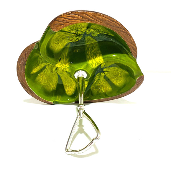 Green Sequoia Craft Center Handle Tidbit Snack Tray California Pottery #618 USA - Picture 2 of 9